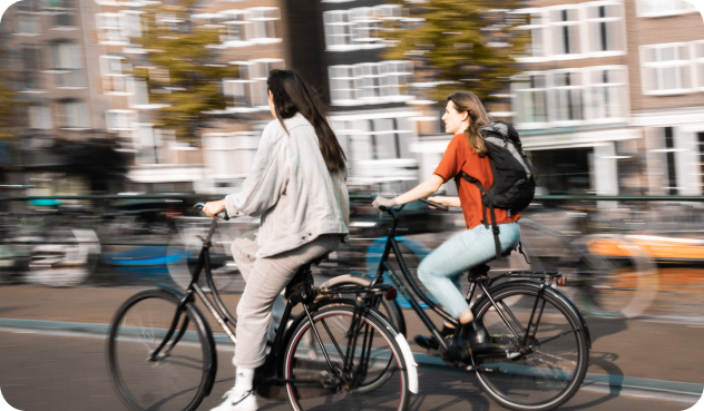 Persons on bicycles