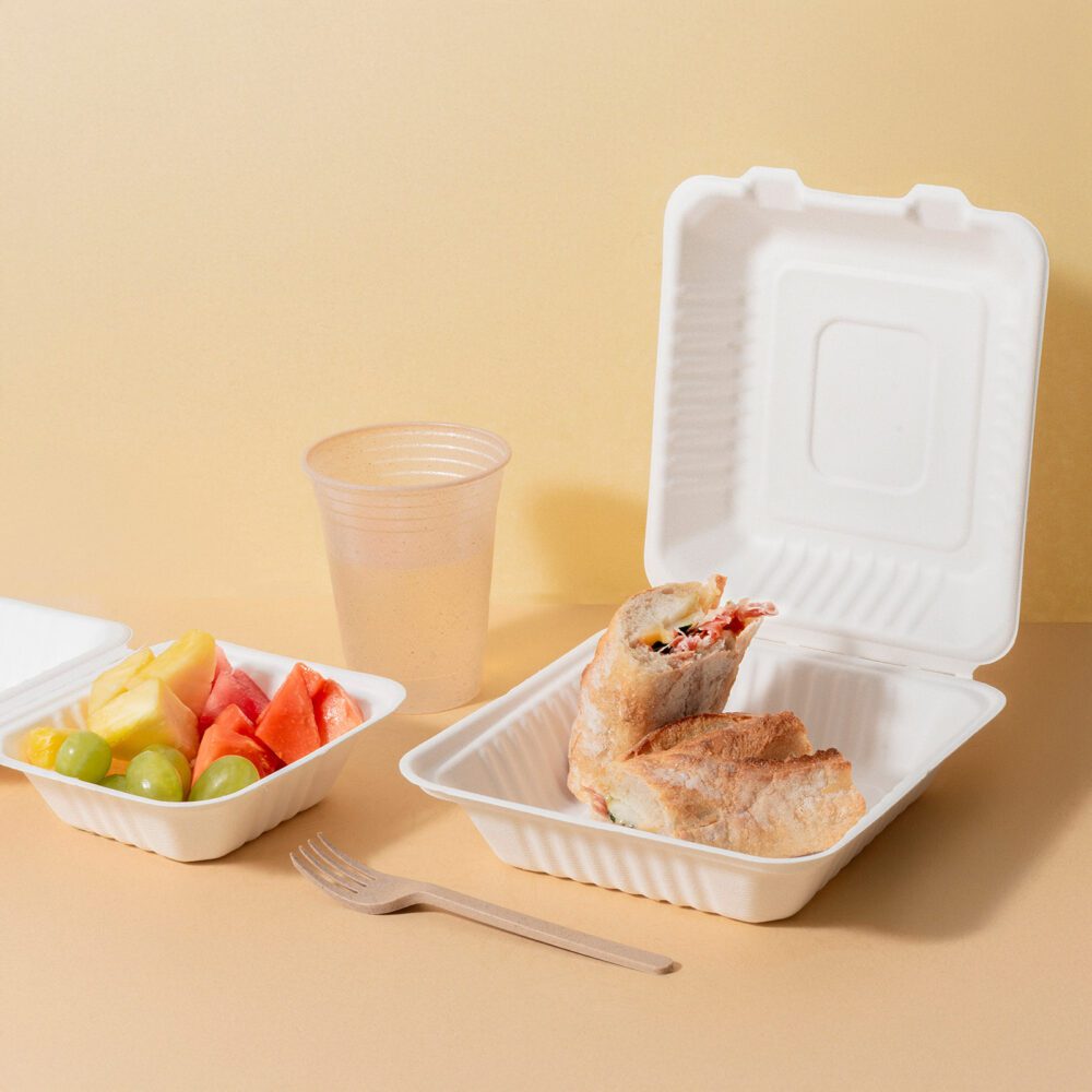 9x9 Compostable Clamshell | 1 Compartment | Greenprint