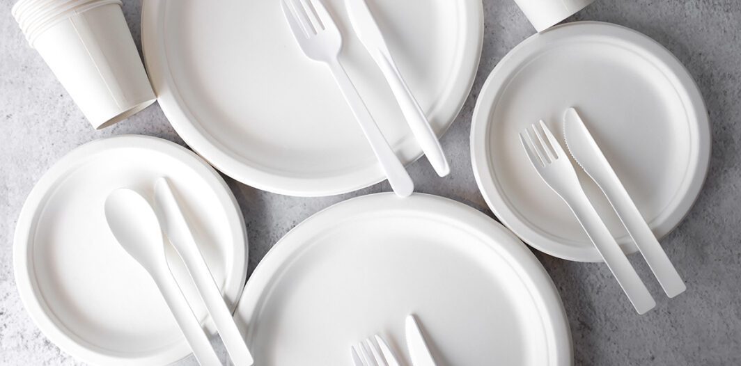 Plastic plates and cutlery