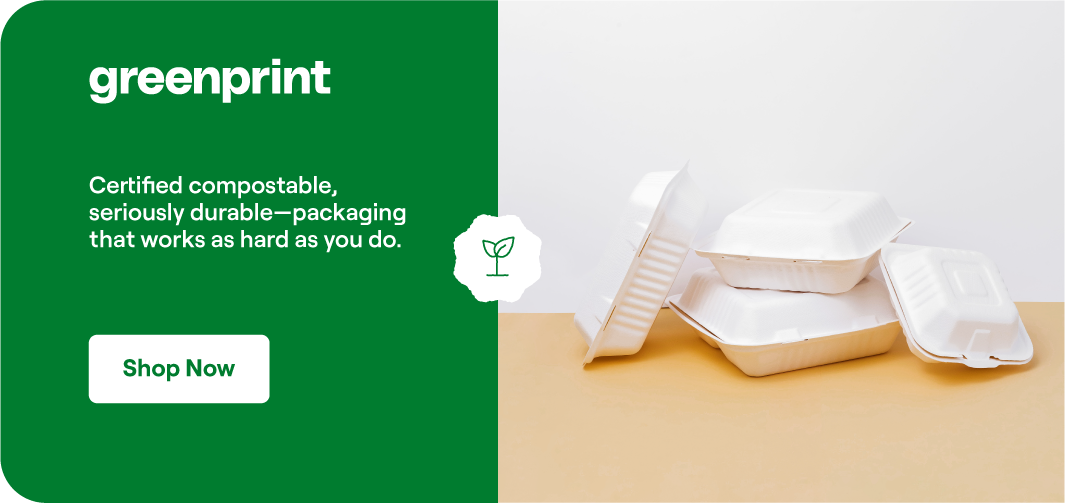 Greenprint certified compostable foodservice containers for restaurants