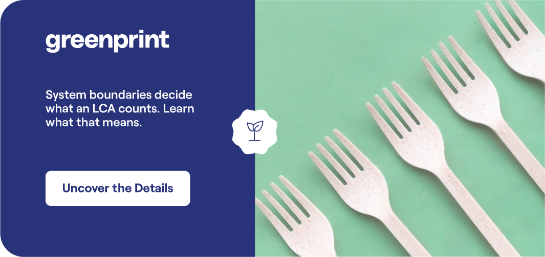 Compostable forks representing sustainable foodservice products evaluated through LCA system boundaries