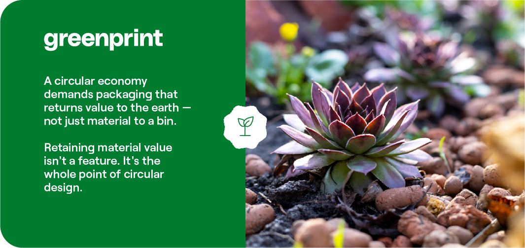 Circular economy design: packaging that returns material value to the earth