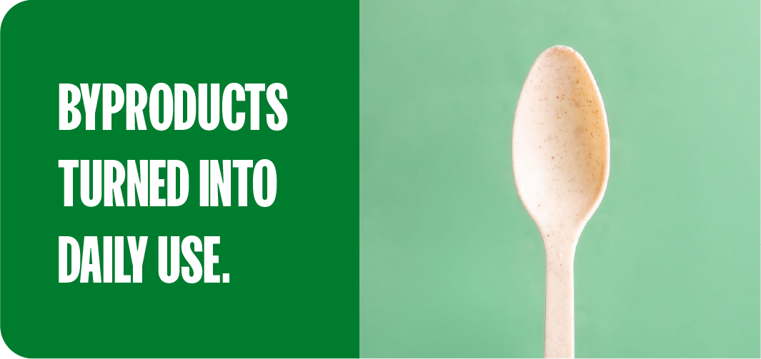 Common types of agricultural waste used to make compostable foodware