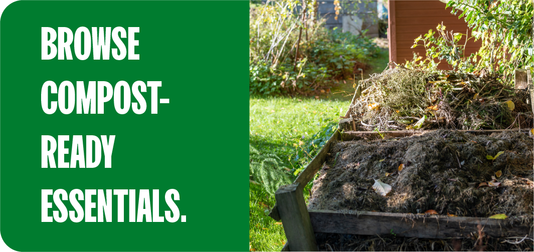 Garden compost bin filled with food and yard scraps ready for composting